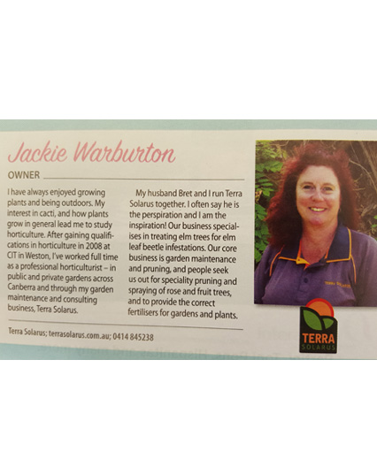 Horticulturist Jackie Warburton